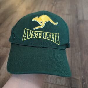 Australia Kangaroo Adjustable Hat Country I Love Australia AUS Green Yellow